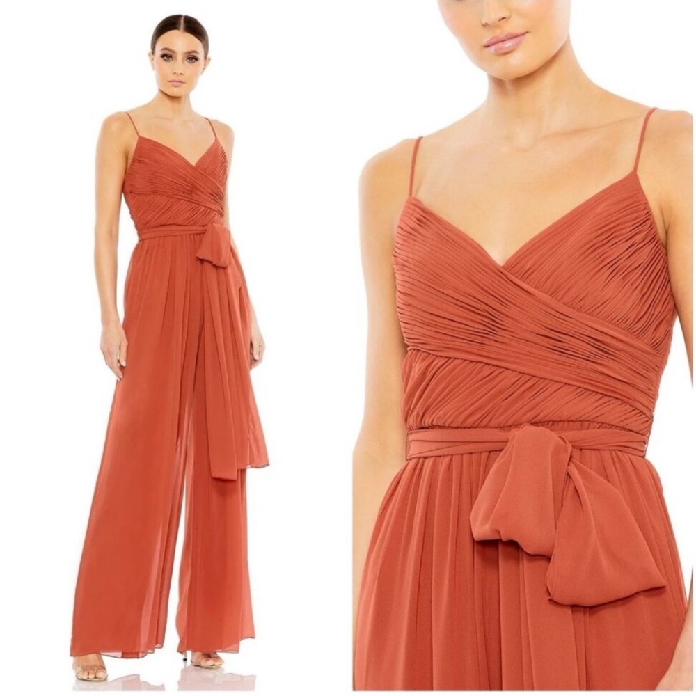 *NWT* Mac Duggal Terracotta wrap Jumpsuit